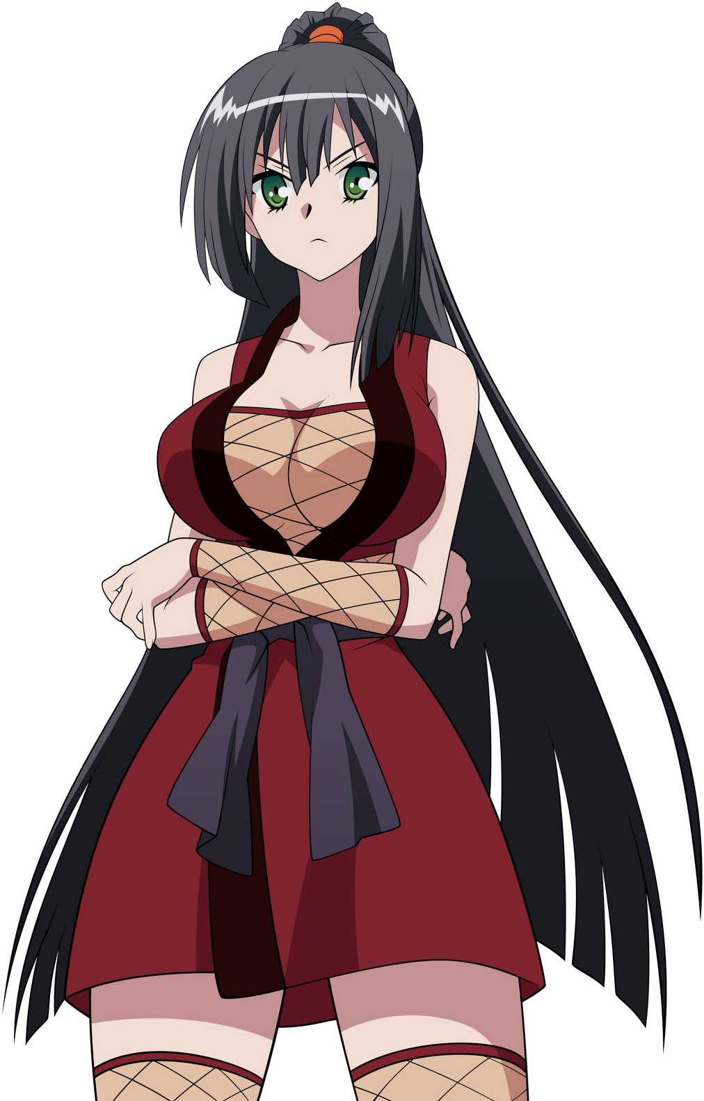 Anime Character In Red Dress.png