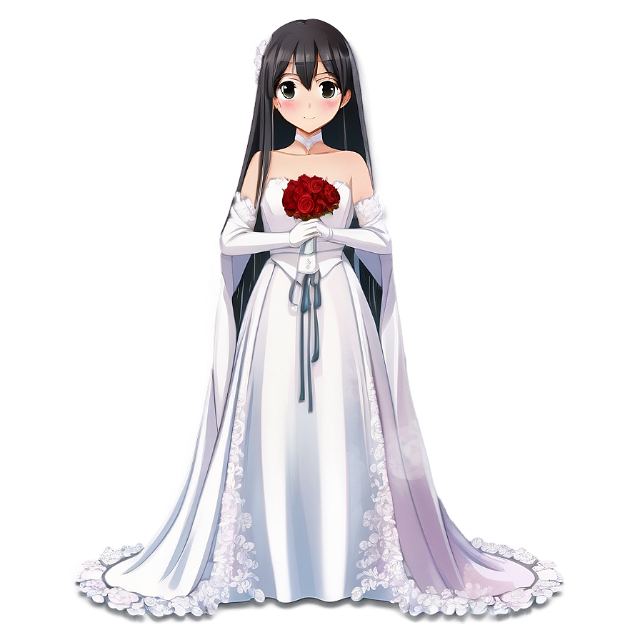 Anime Character In Wedding Dress Png Hal