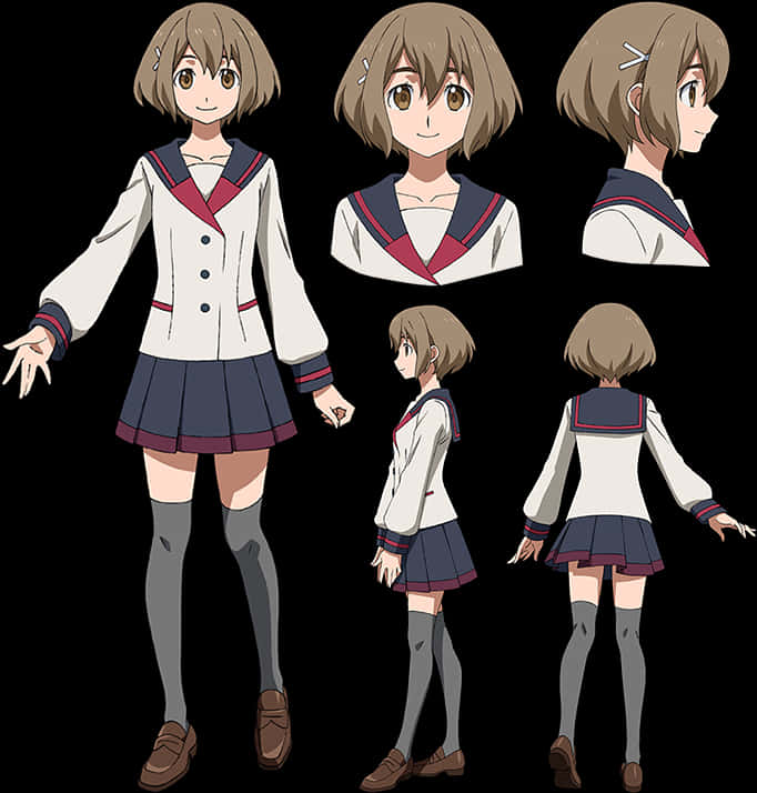 Anime Character Model Sheet Hinata