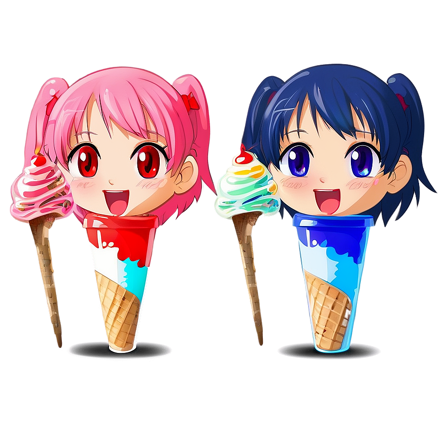 Anime Character With Ice Cream Png Anq39