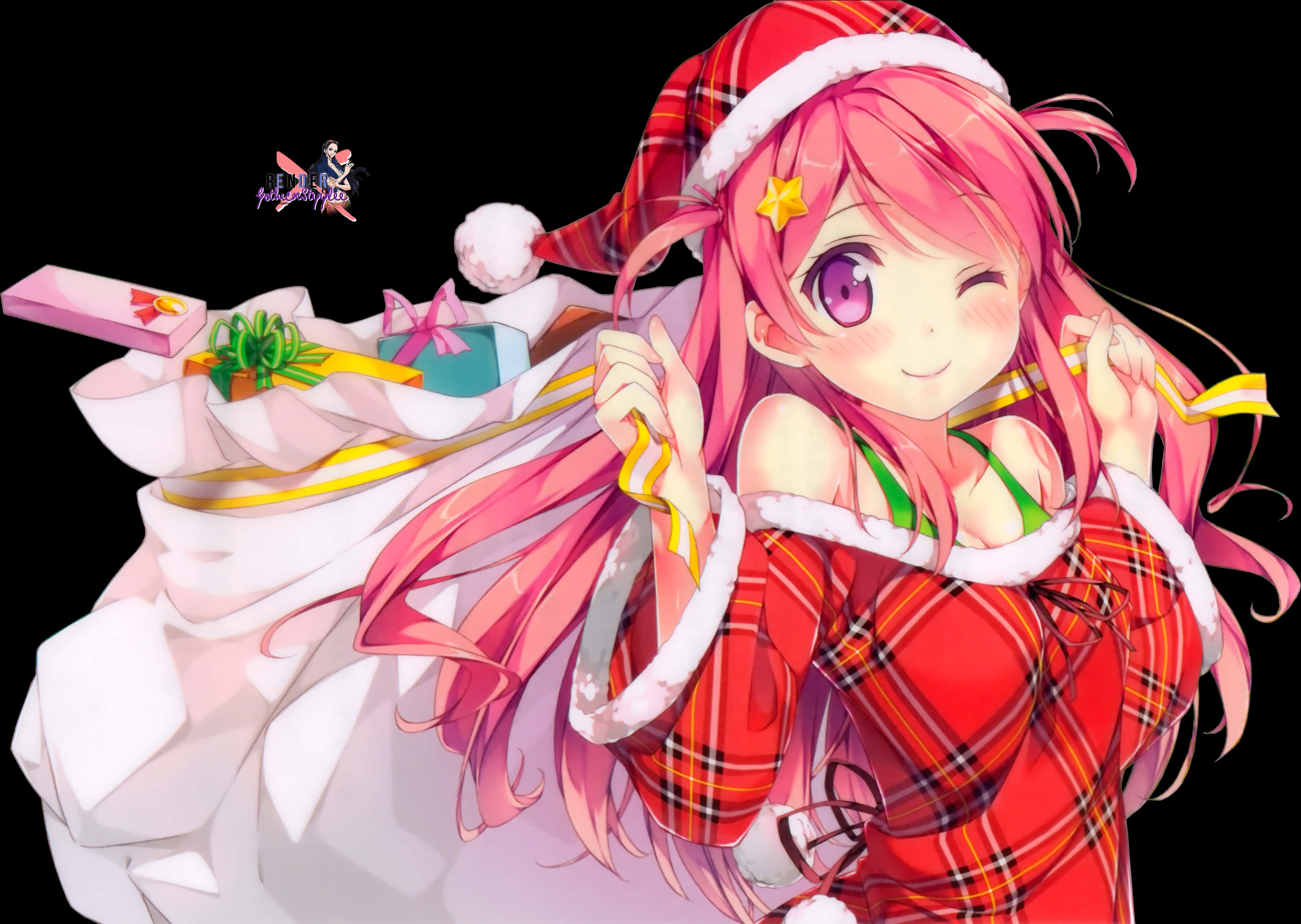 Anime Christmas Spirit Santa Hat