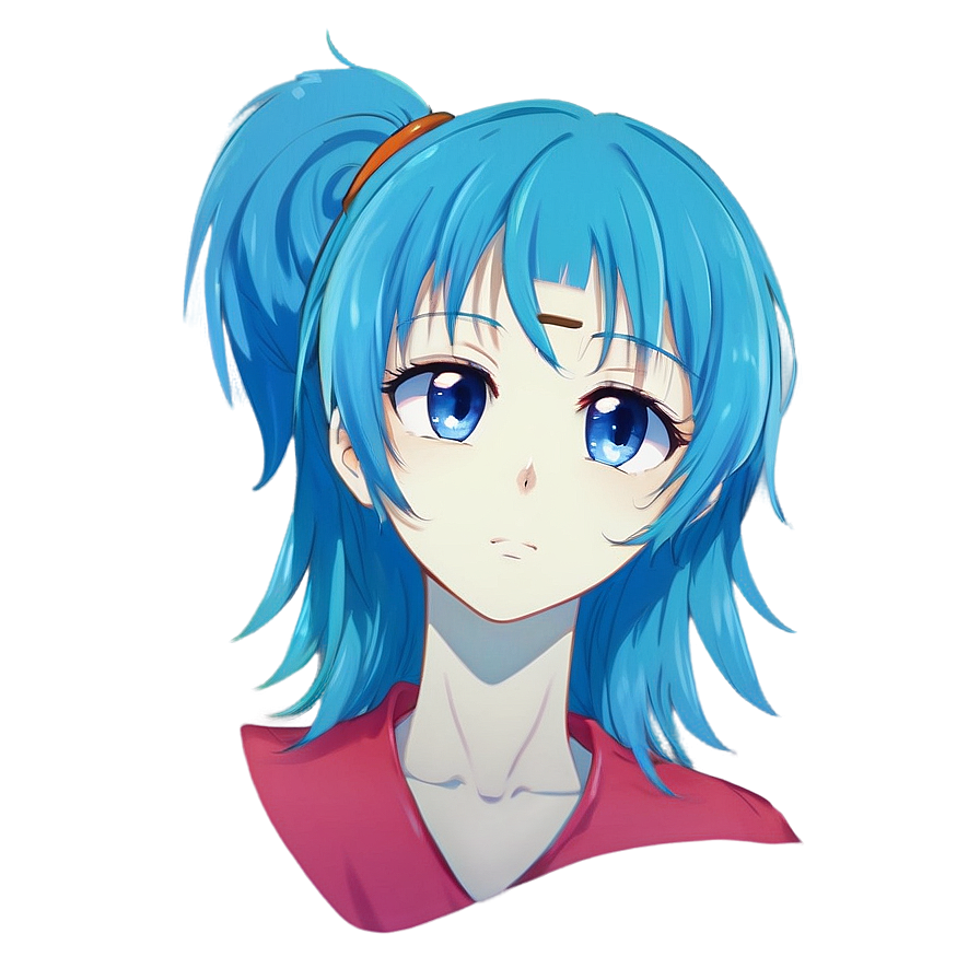 Anime Face With Blue Hair Png 06122024