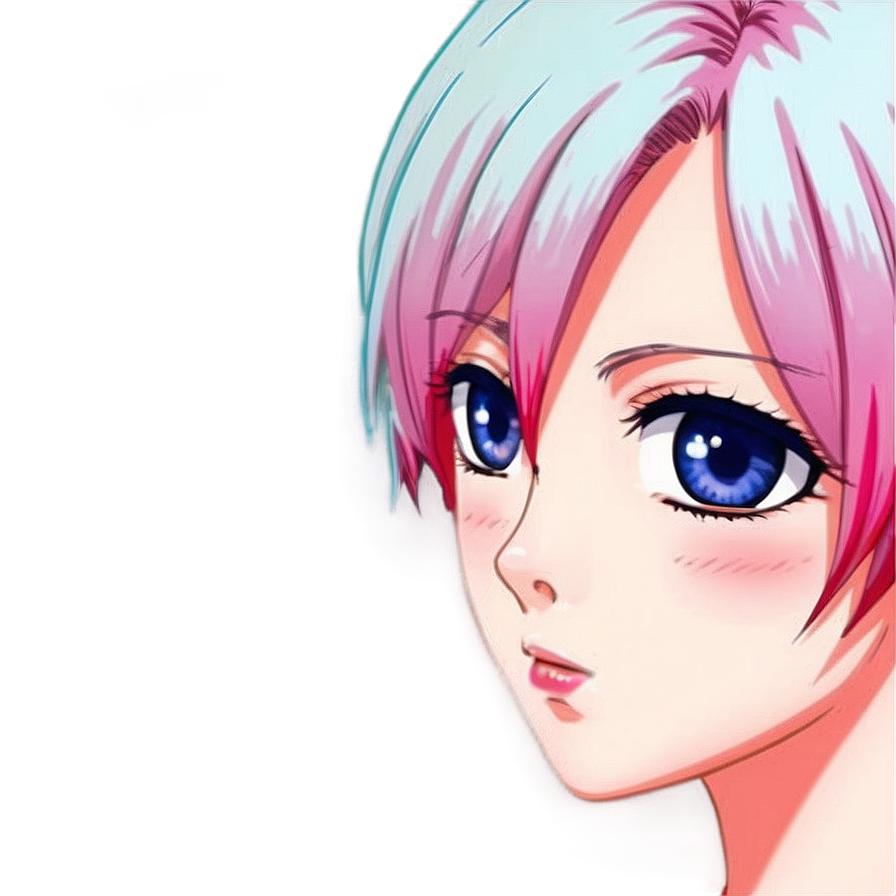 Anime Face With Pink Hair Png 66