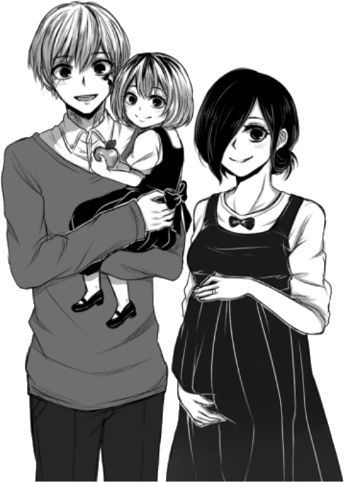 Anime Family Portrait Monochrome