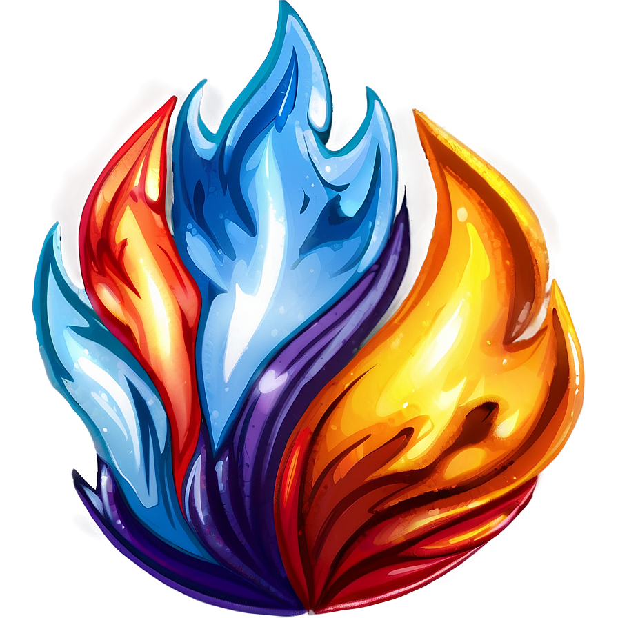 Anime Fire And Ice Png 84