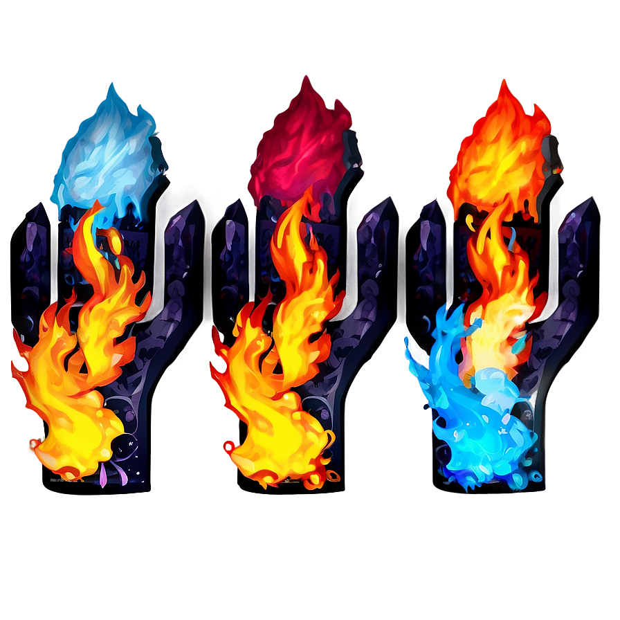 Anime Fire And Ice Png Etb