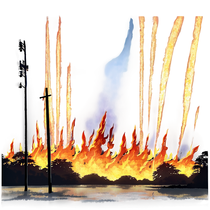 Anime Fire Landscape Png Bie53