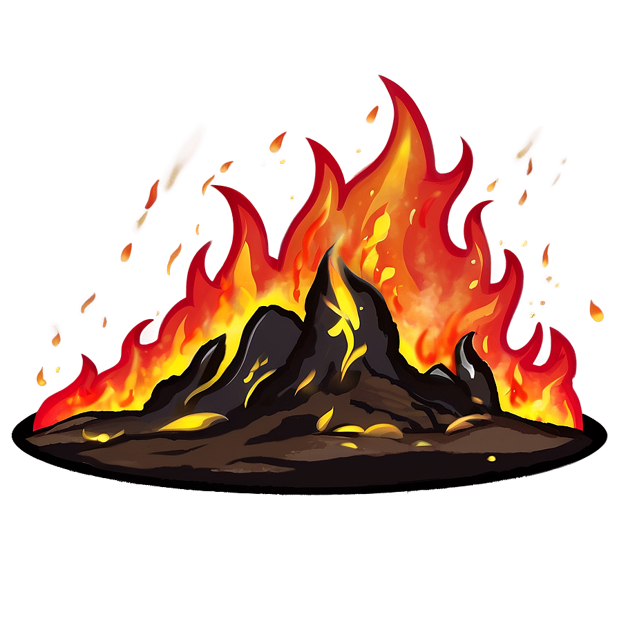 Anime Fire Landscape Png Ucb