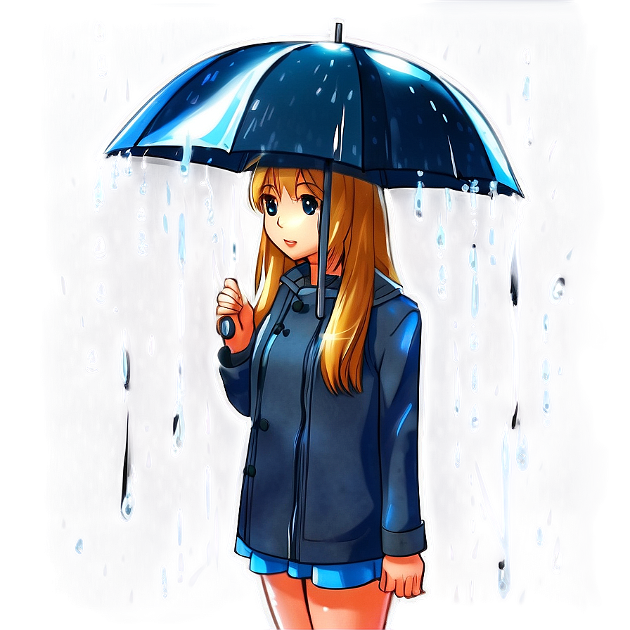 Anime Girl In Rain Png Nna64