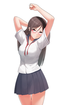 Anime Girl Stretching Pose