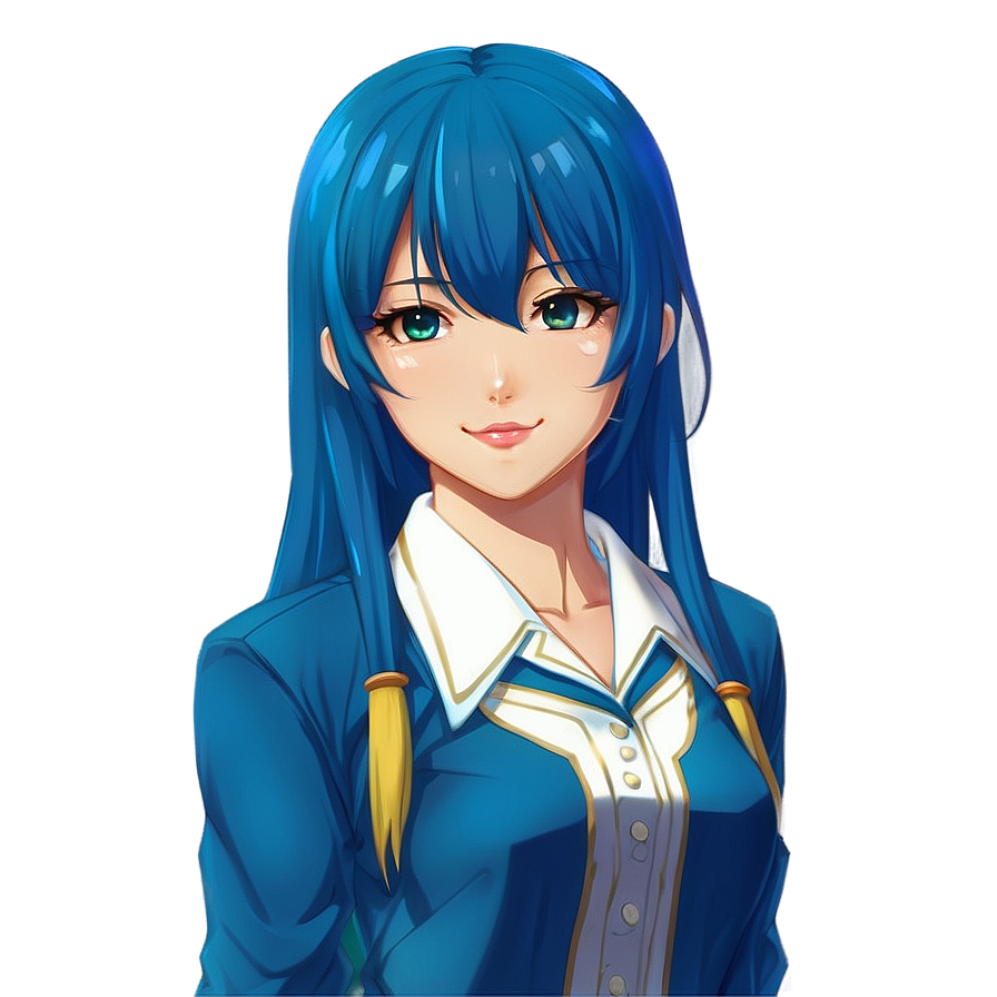 Anime Girl With Blue Hair Png Bxr92