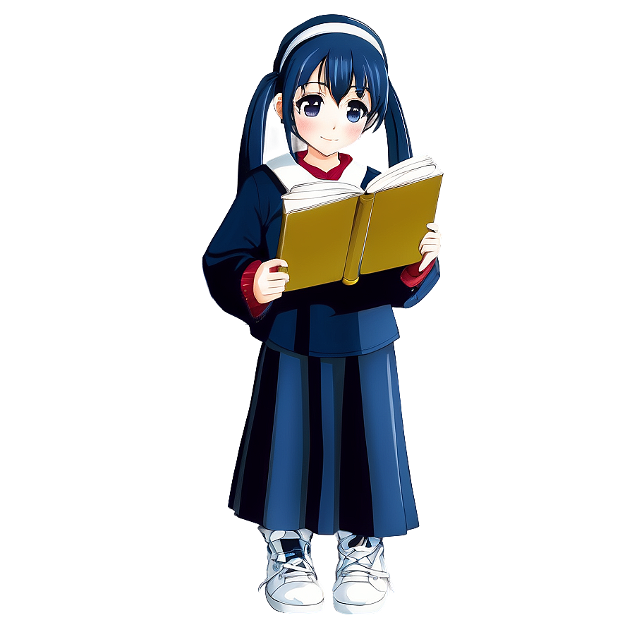 Anime Girl With Book Png 44