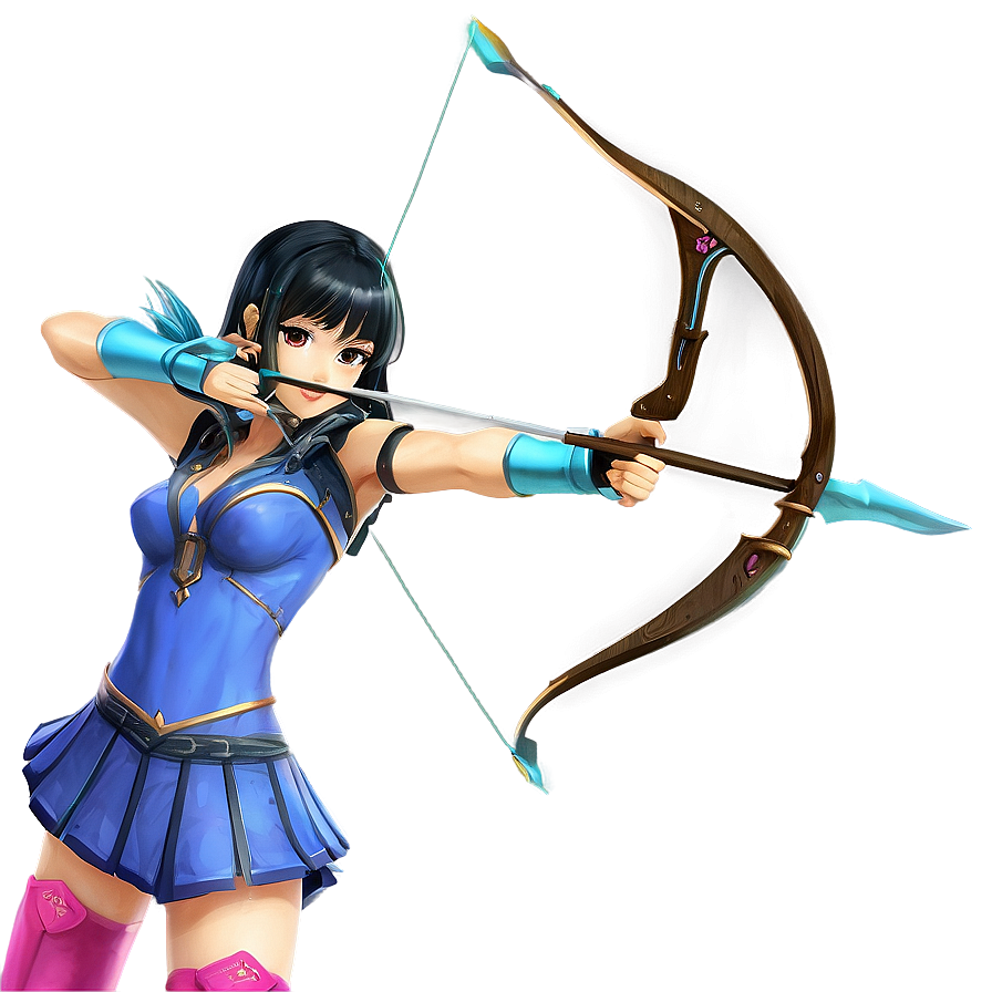 Anime Girl With Bow And Arrow Png Kjm52