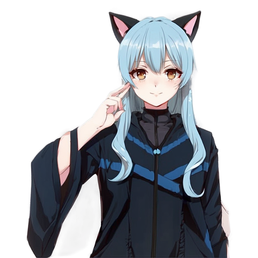 Anime Girl With Cat Ears Png Qxm