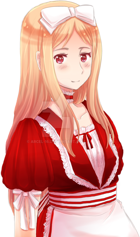 Anime Girlin Red Dress