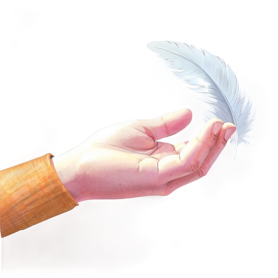 Anime Hand With Feather Png Bqb