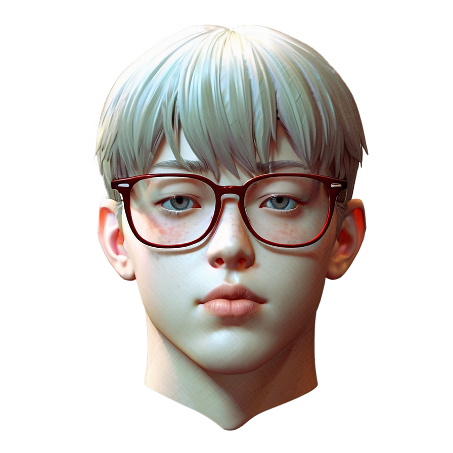 Anime Head With Glasses Png 06272024