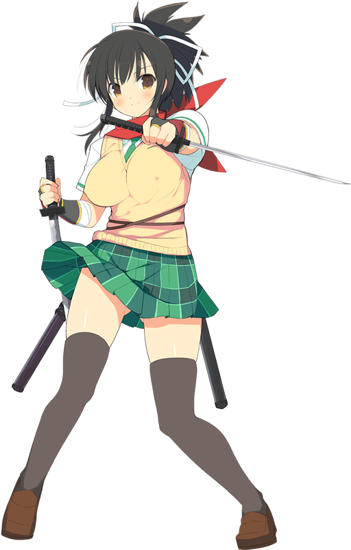 Anime Schoolgirl With Katana