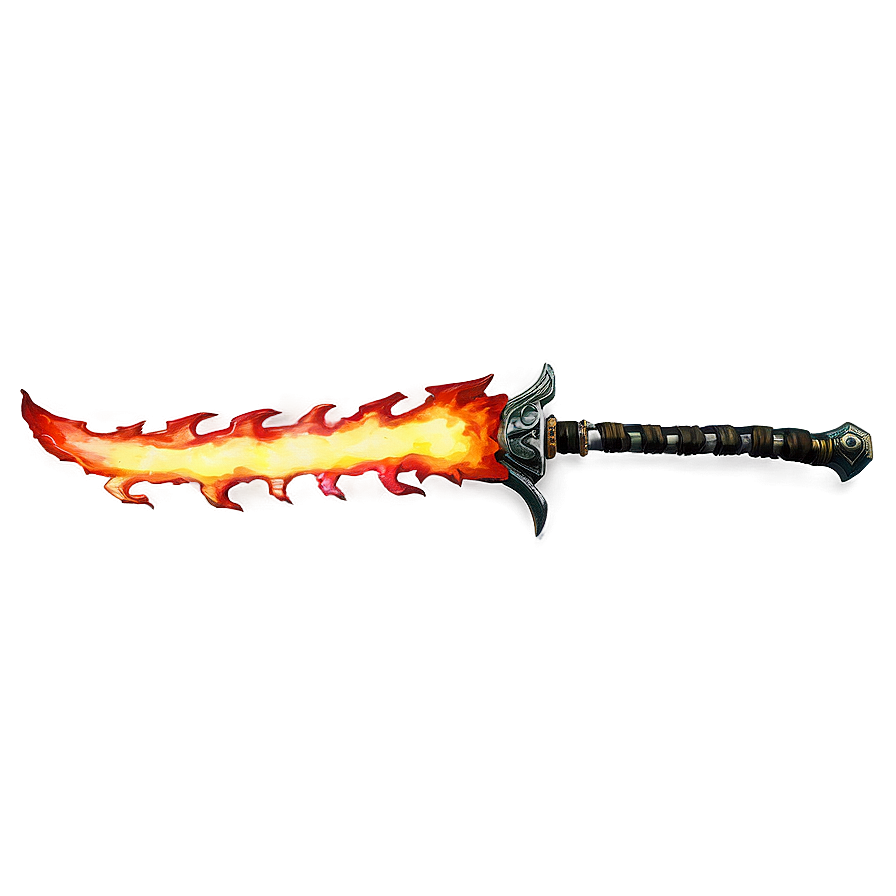 Anime Searing Fire Blade Png Nht