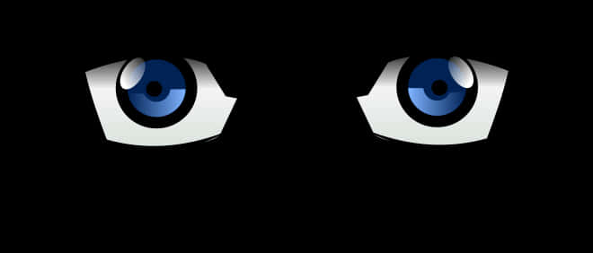 Anime Style Blue Eyeson Black Background