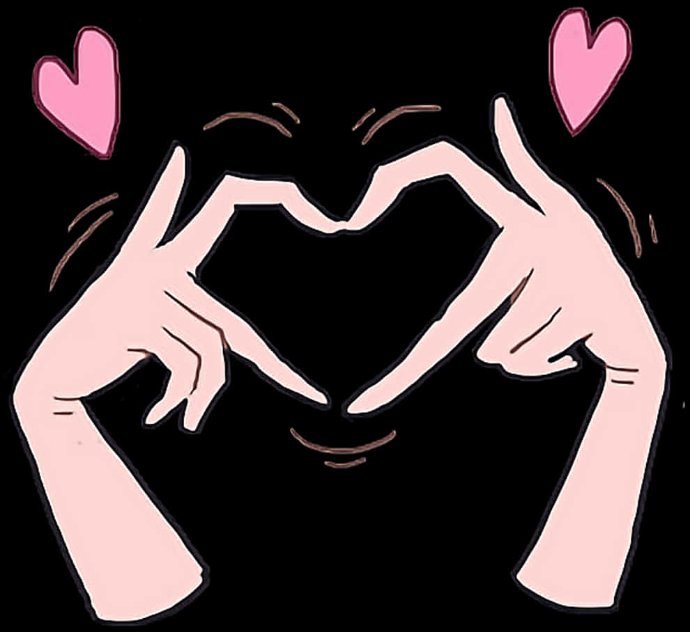 Anime Style Heart Hand Gesture