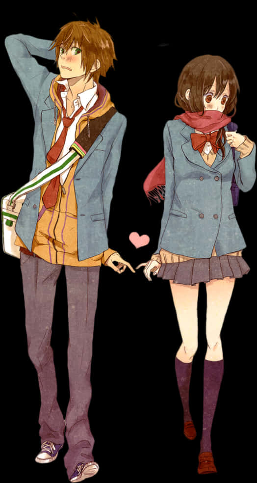 Anime Teen Couple Secret Love