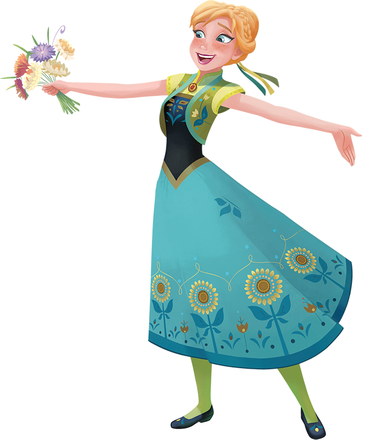 Anna Frozen Character Holding Flowers