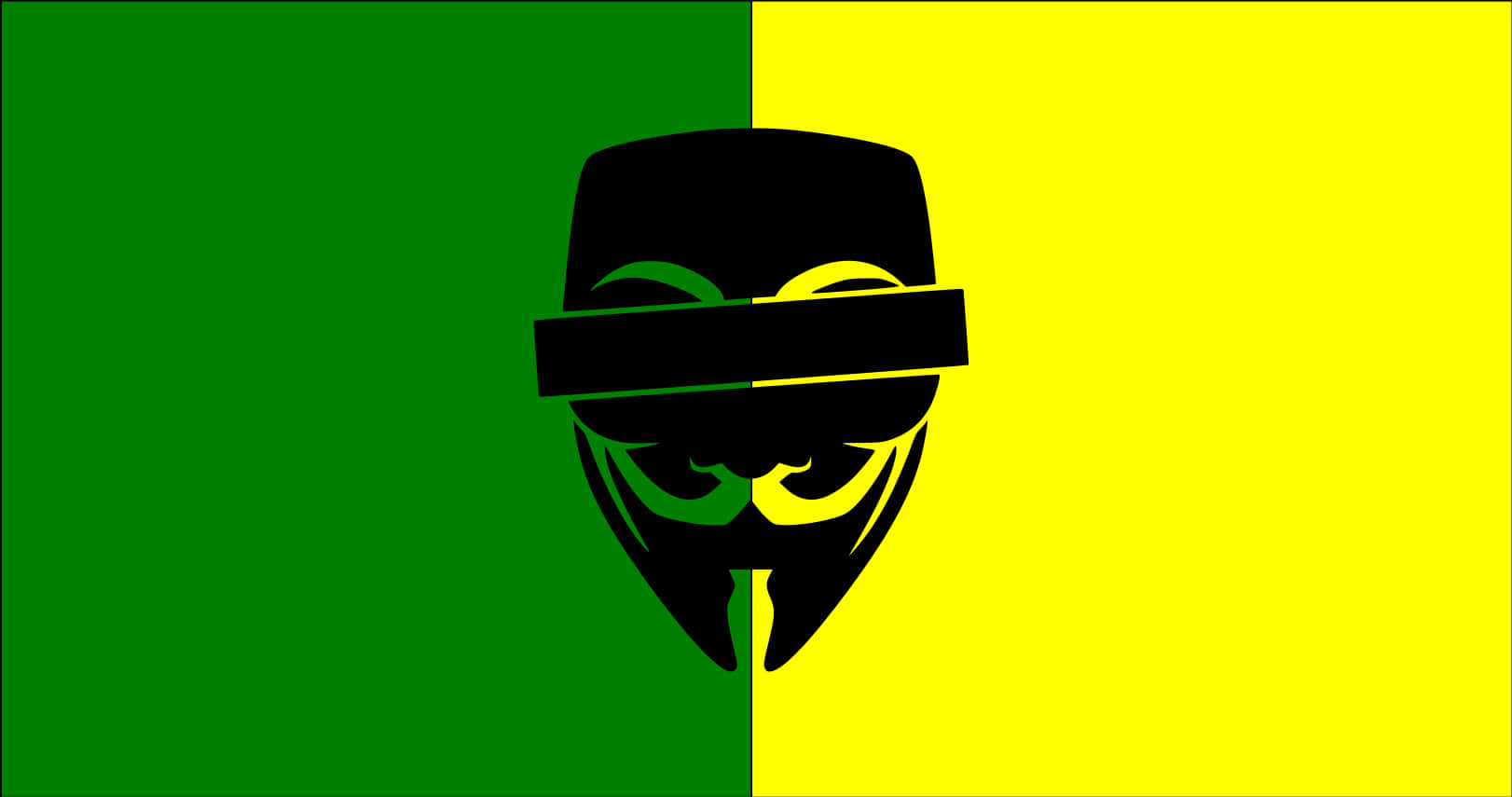 Anonymous Mask Green Yellow Background