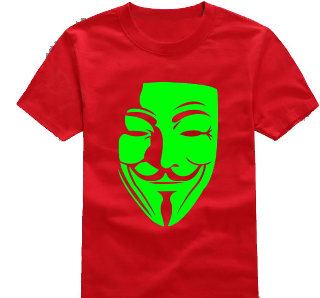 Anonymous Mask Red Tshirt Graphic