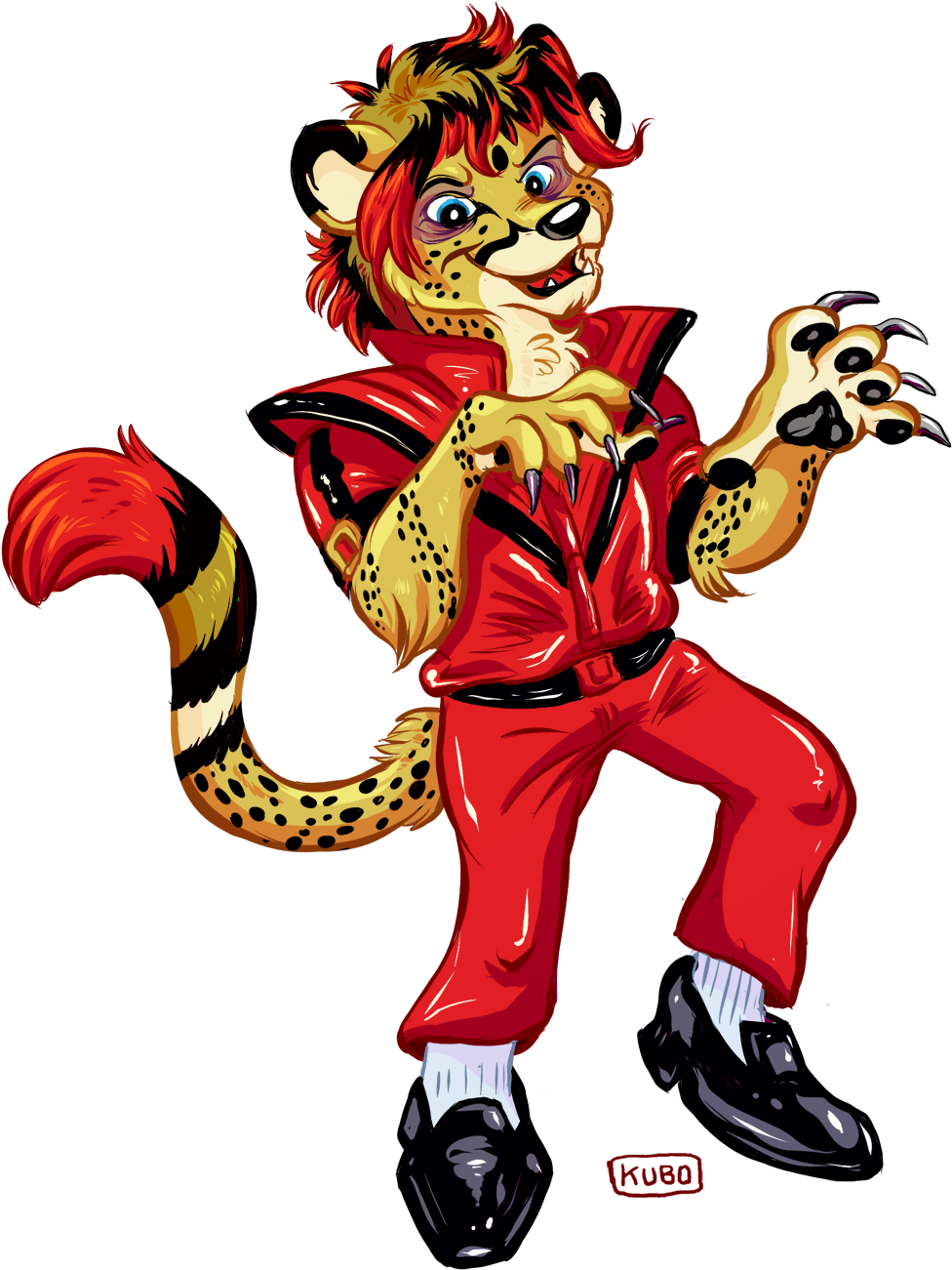 Anthropomorphic Cheetah Michael Jackson Thriller Outfit