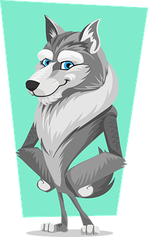 Anthropomorphic Wolf Cartoon