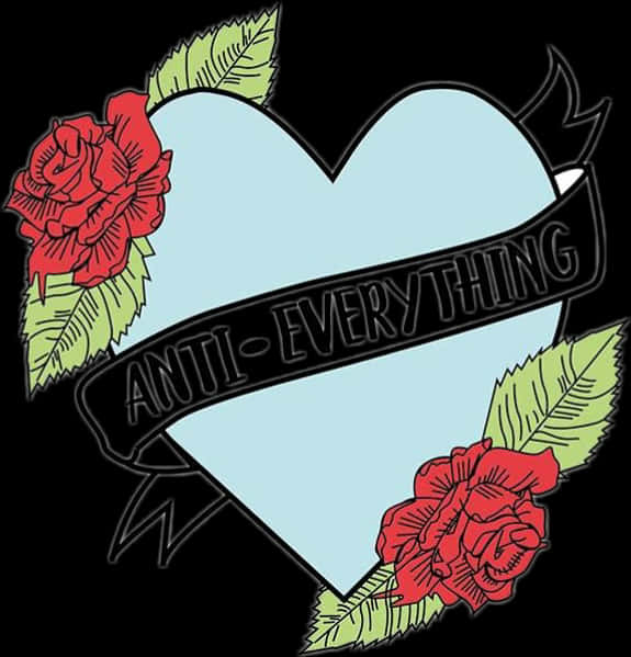 Anti Everything Heart Tattoo Design