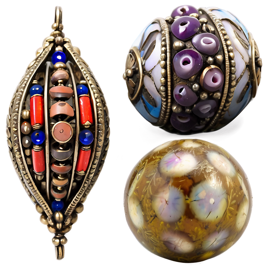 Antique Bead Collection Png Sot7