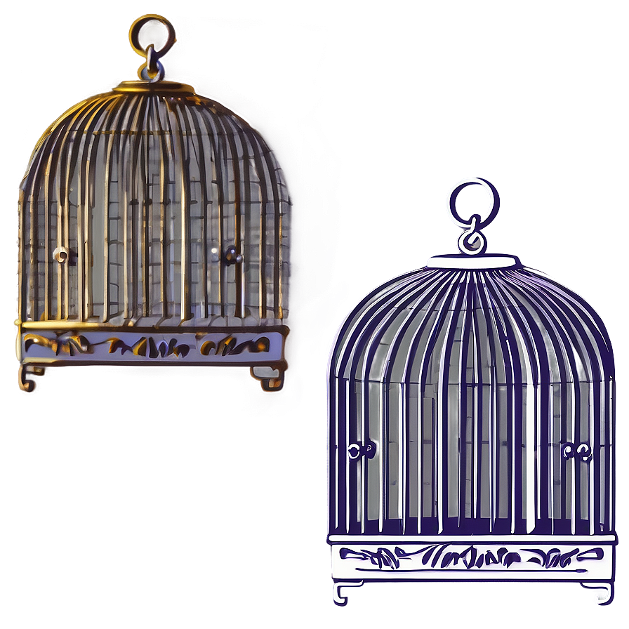 Antique Bird Cage Illustration Png 06122024