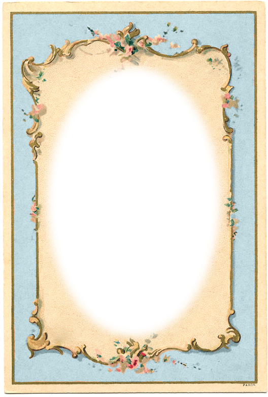 Antique Floral Oval Frame