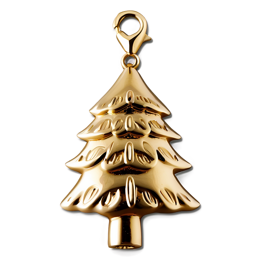 Antique Gold Christmas Tree Charm Png 38