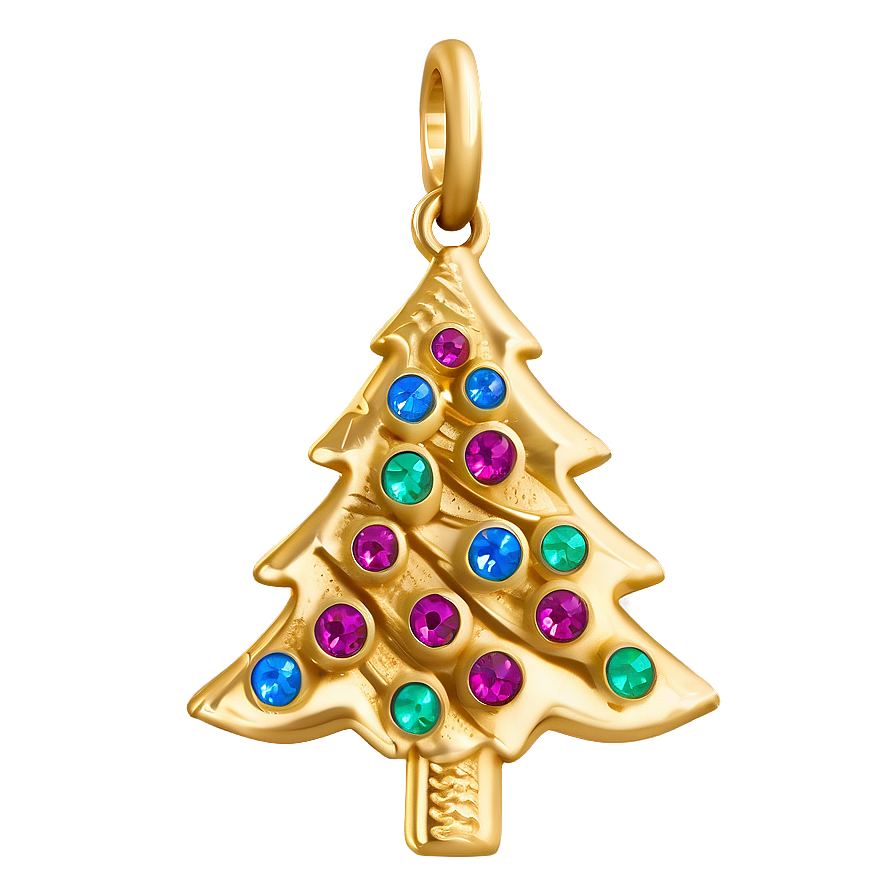 Antique Gold Christmas Tree Charm Png Vlv