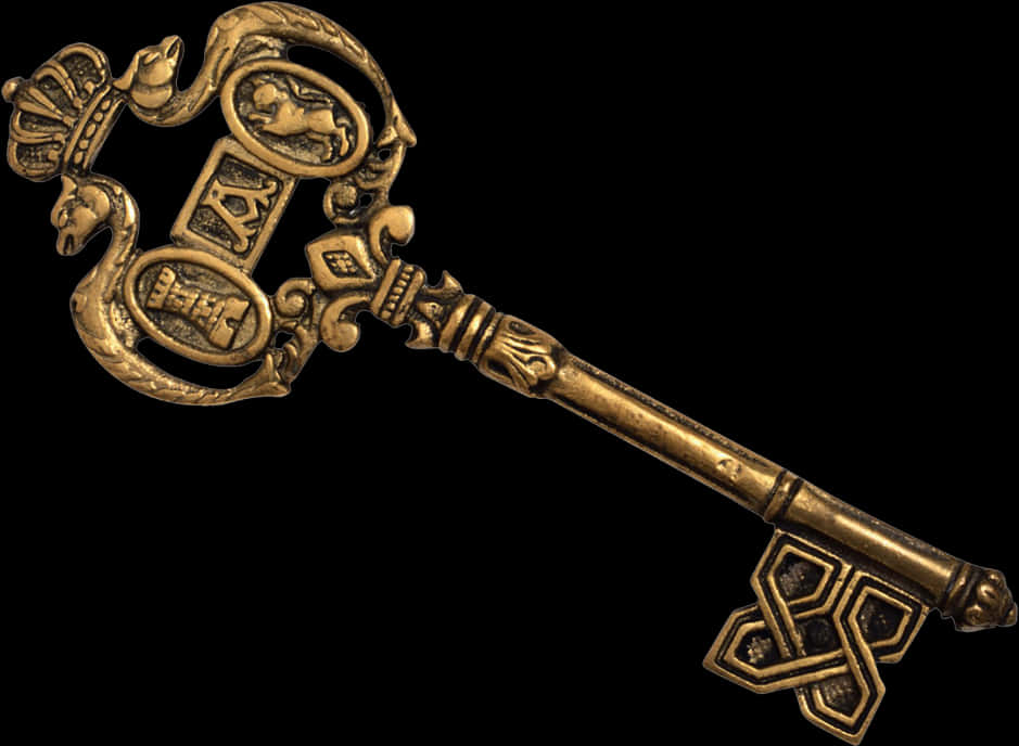 Antique Golden Skeleton Key