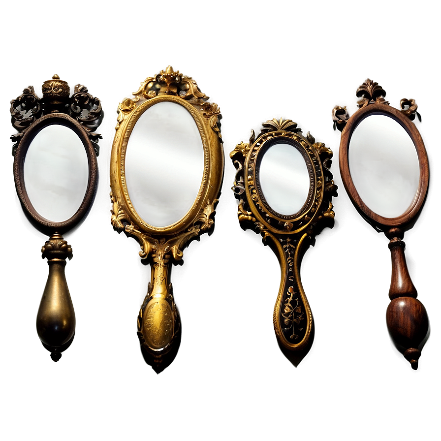 Antique Hand Mirror Collection Png Cqu94