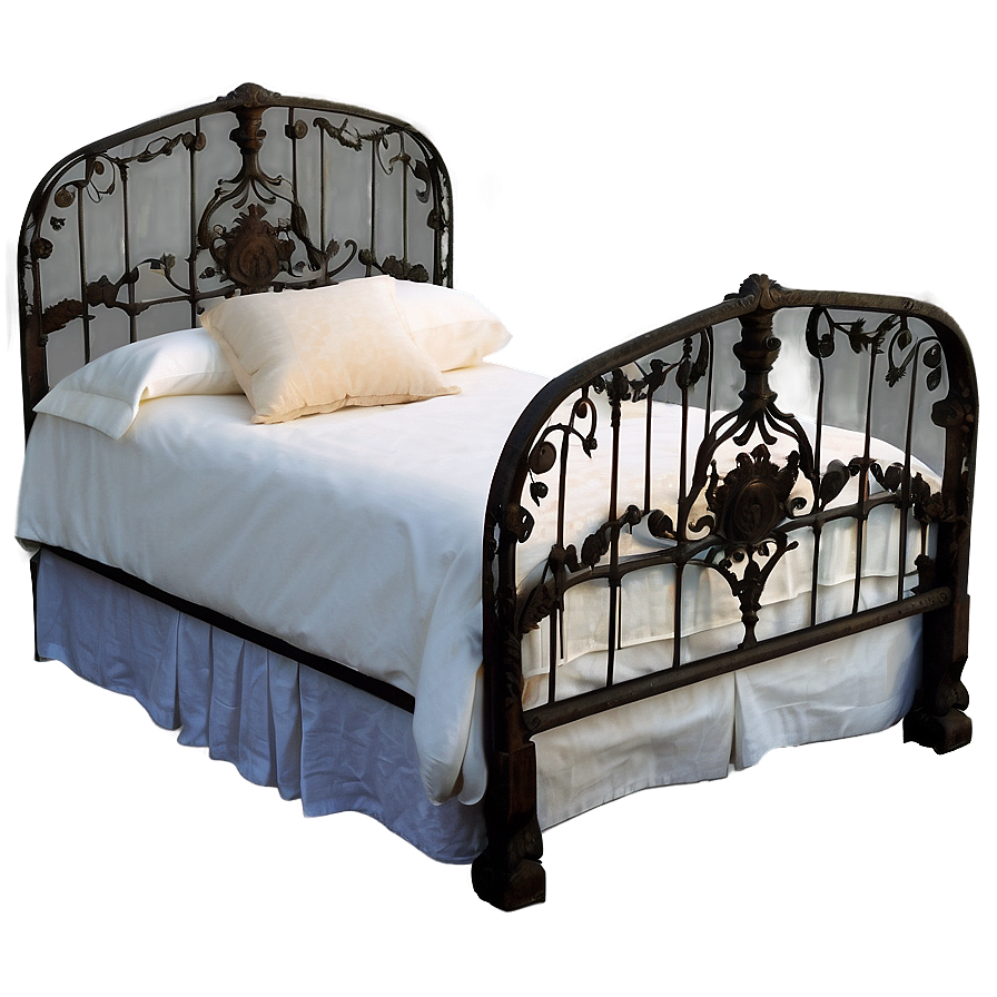 Antique Iron Bed Frame Png Srd