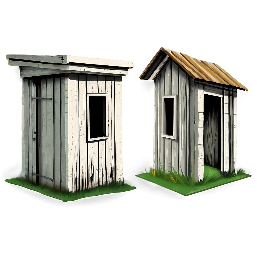 Antique Outhouse Sketch Png 1