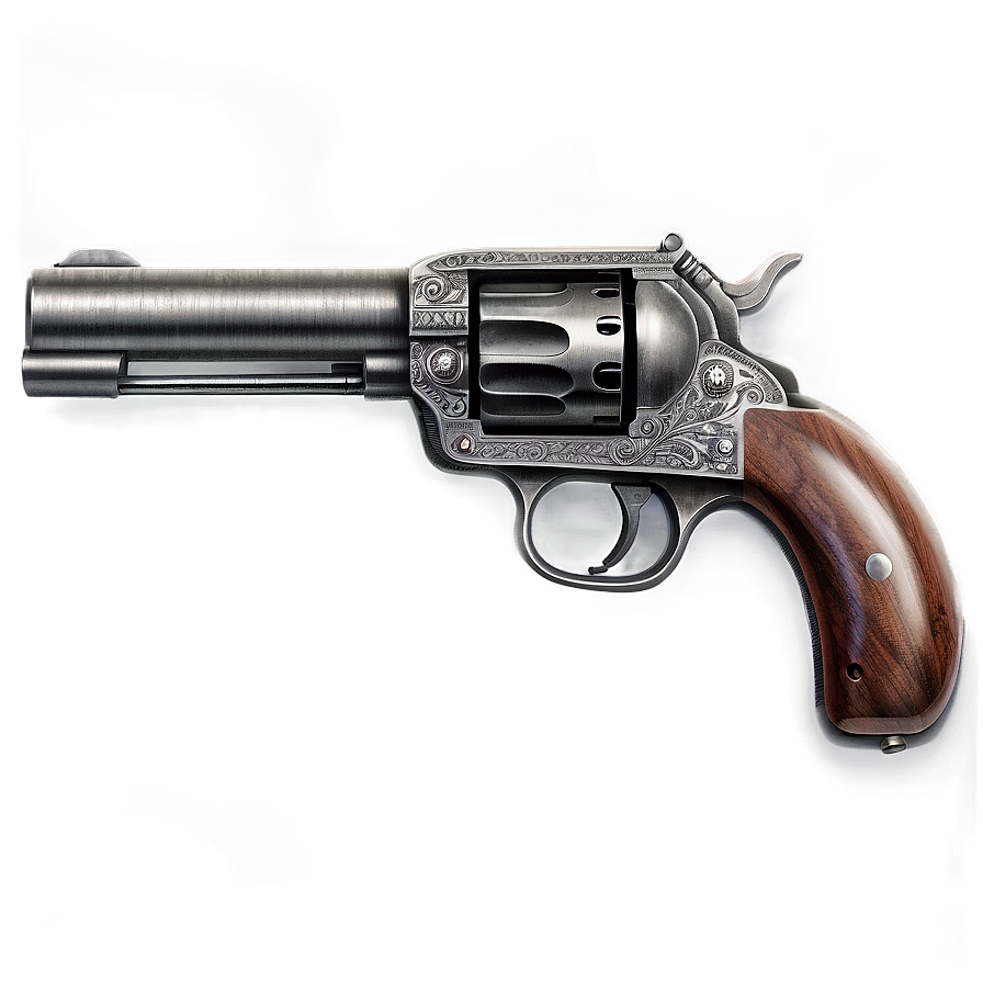 Antique Revolver Engraving Png 46