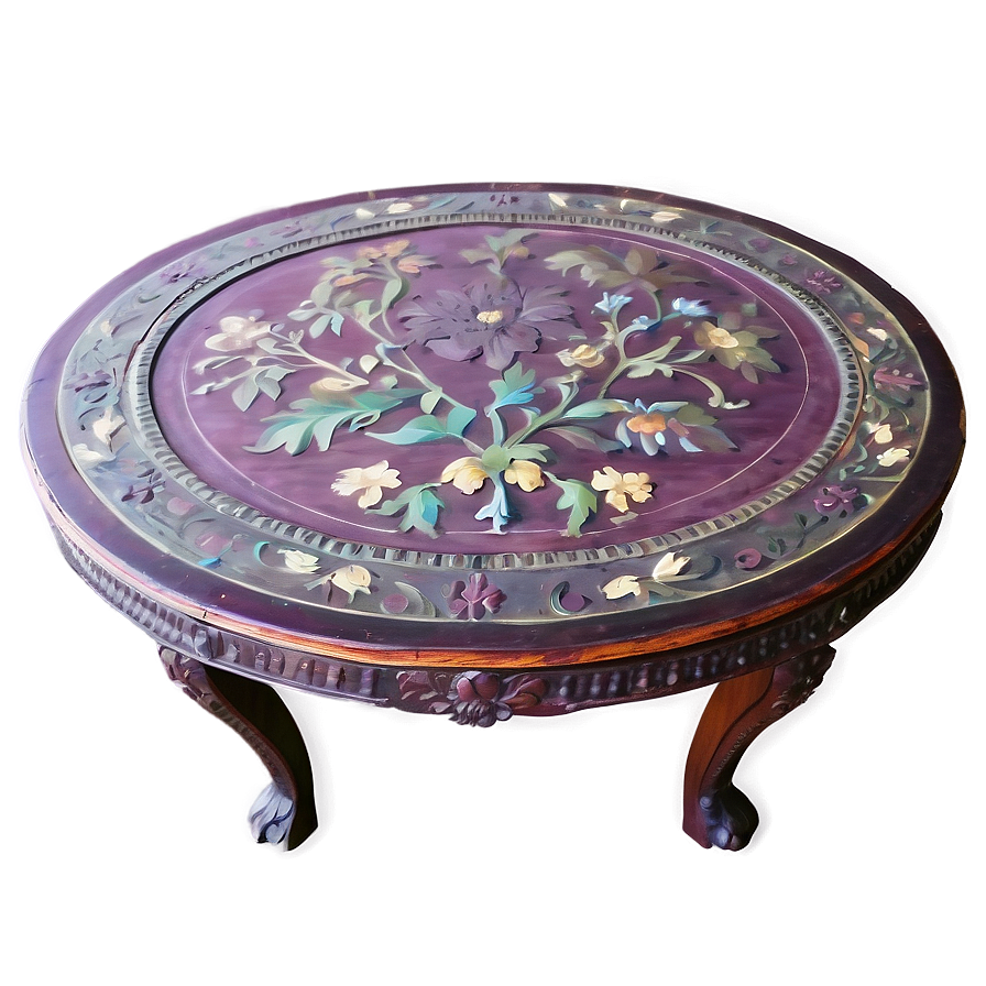 Antique Round Table Artwork Png Ltp11