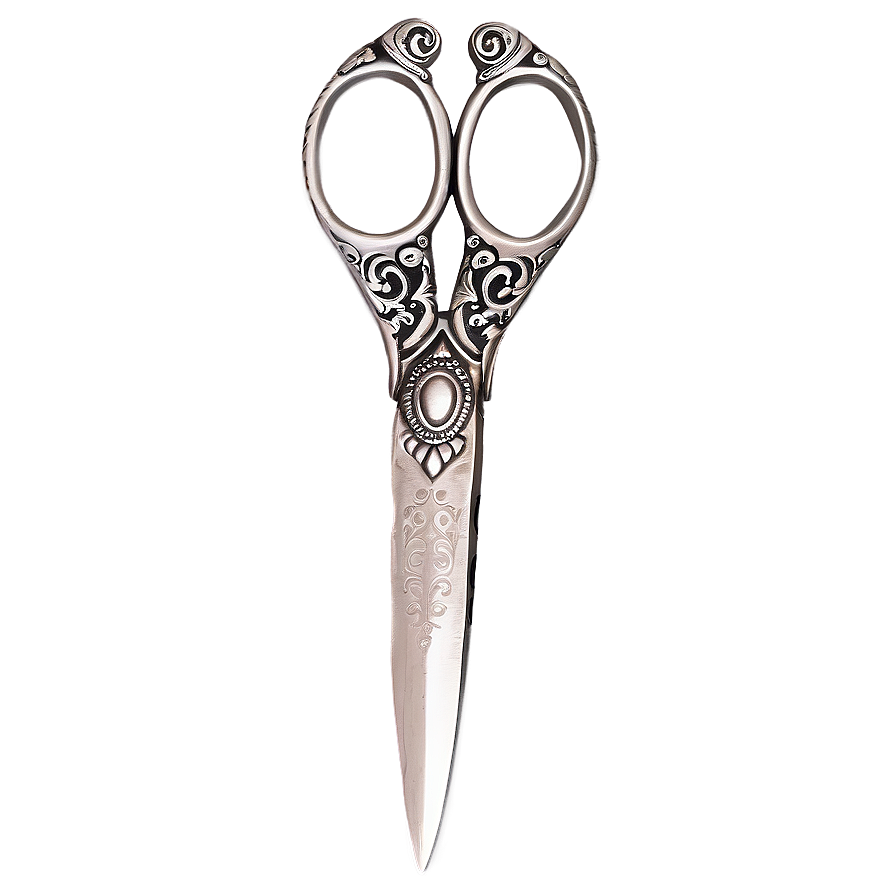 Antique Silver Scissors Png 06112024