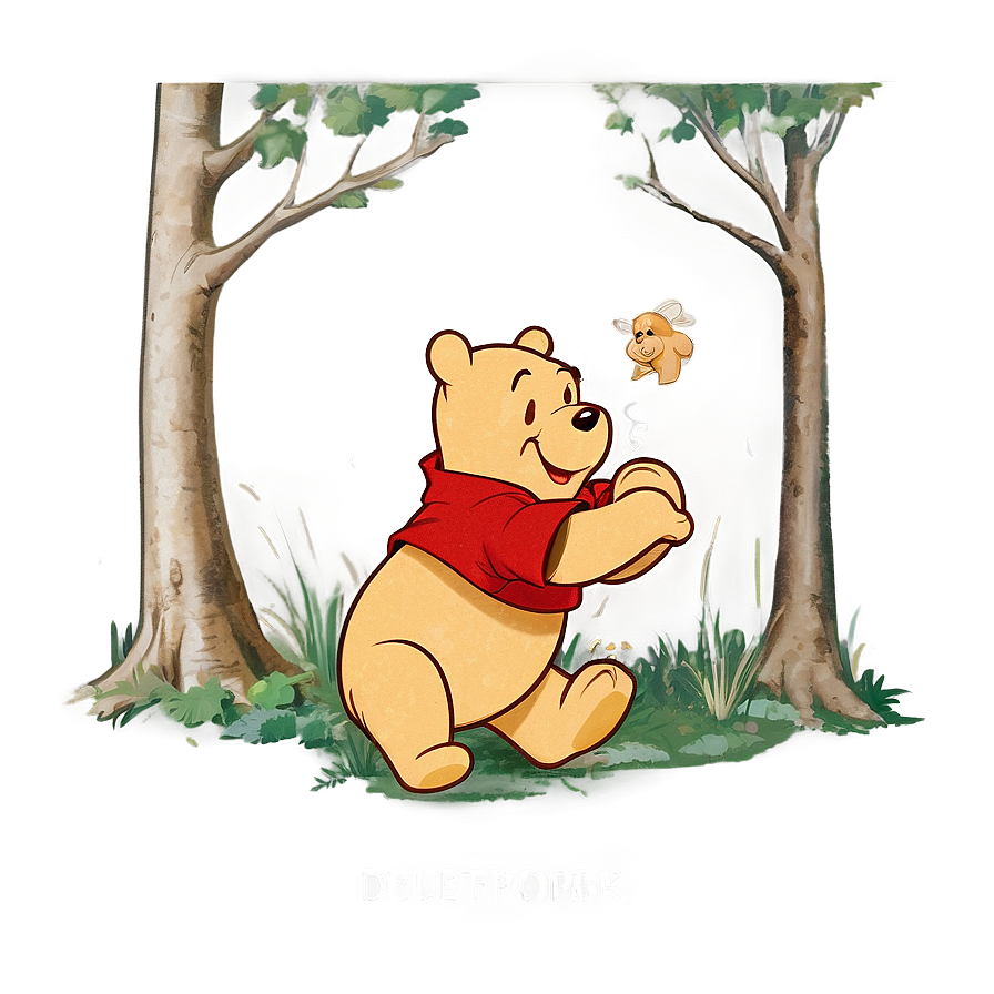 Antique-styled Pooh Bear Png 71