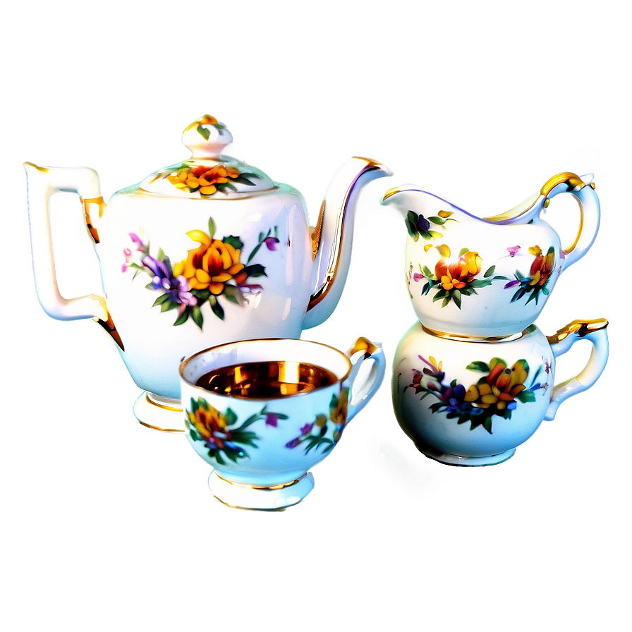 Antique Tea Set Png Shc