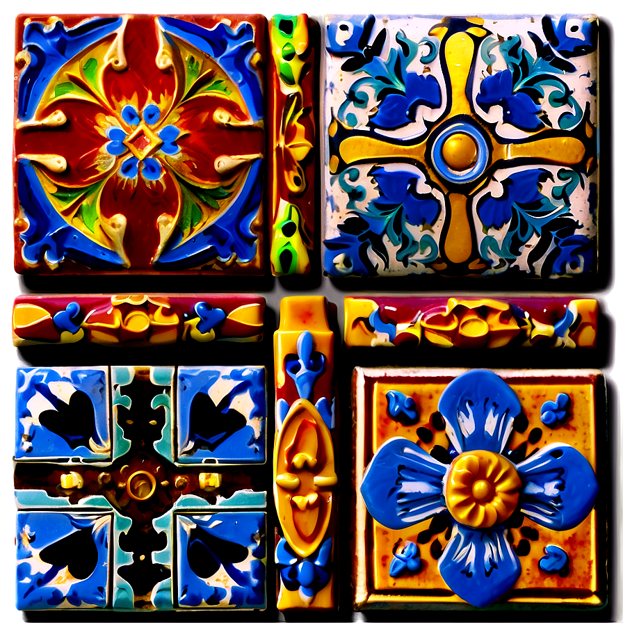 Antique Tile Collection Png Pxj57