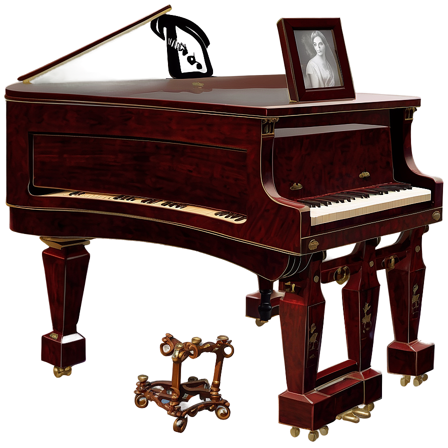 Antique Upright Piano Design Png 06272024