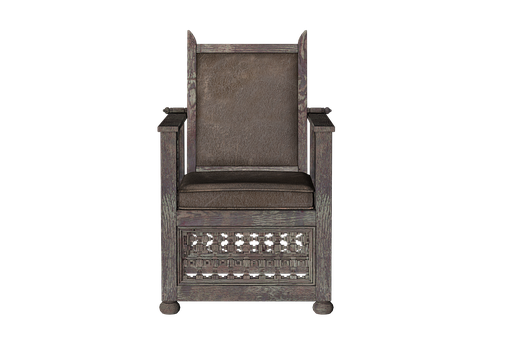 Antique Wooden Chair Isolatedon Black