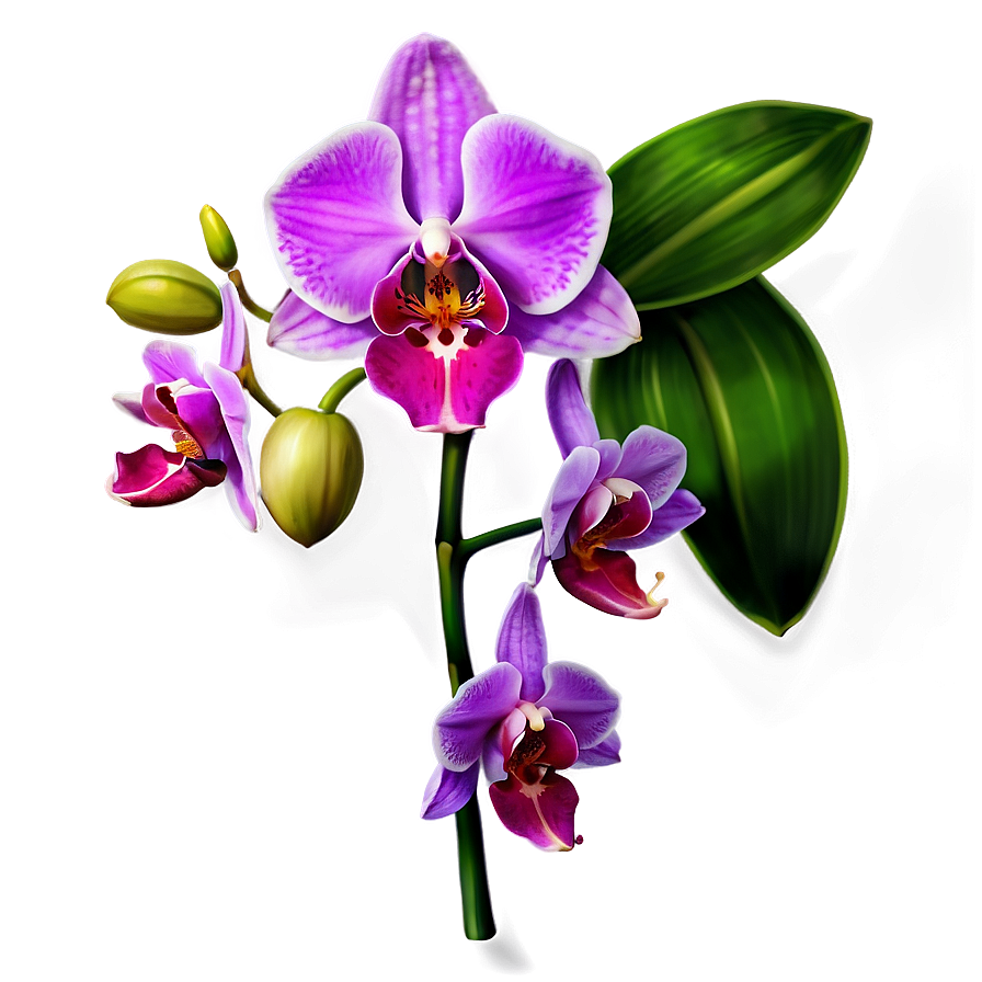 Appealing Orchid Illustration Png Ftq11